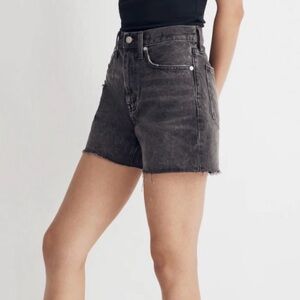Madewell High Rise Charcoal Black Jean Shorts Size 25
